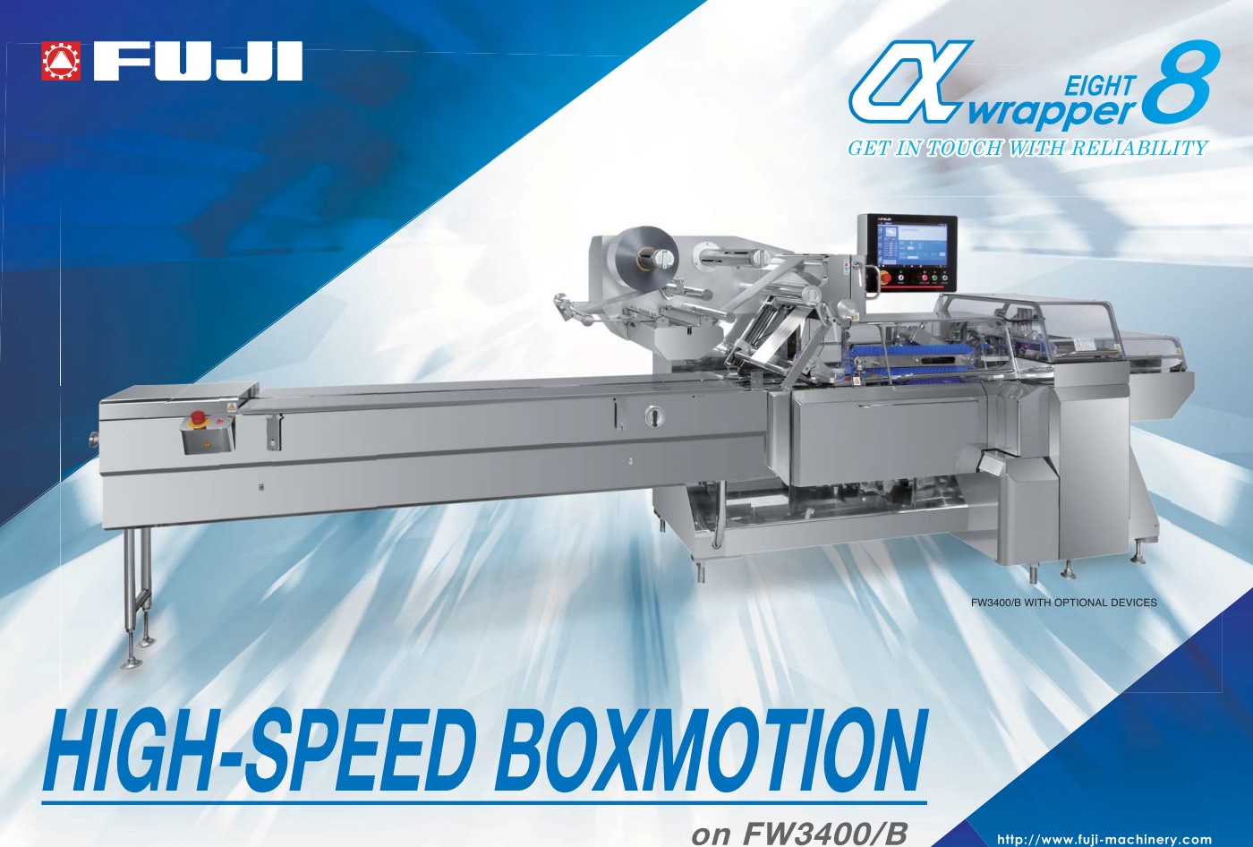 HIGH SPEED HORIZONTAL FLOW WRAPPING MACHINE αwrapper8 -HIGH SPEED BOX MOTION on FW3400/Bα8